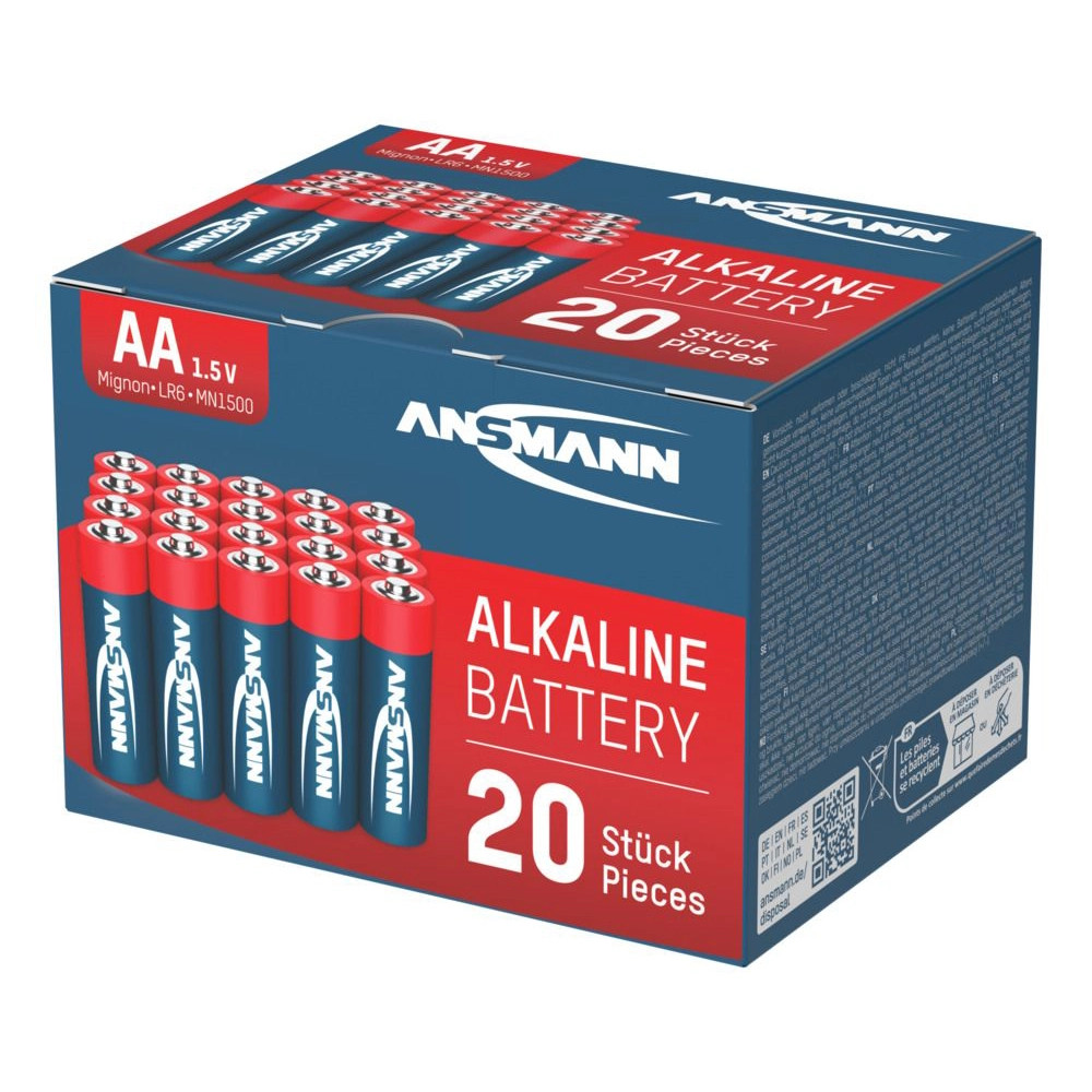 Ansmann AA Redline Alkaline 1.5V Batteries – Tub of 20 image