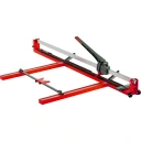 Snijlengte: tot 1200 mm Stalen constructie 10 rollagers Smalle bouw Op wielen – makkelijk te verplaatsen Zijbeugels ter ondersteuning van de tegels Gewicht: 19,8 kg Beoogd gebruik: keramische en aardewerk tegels